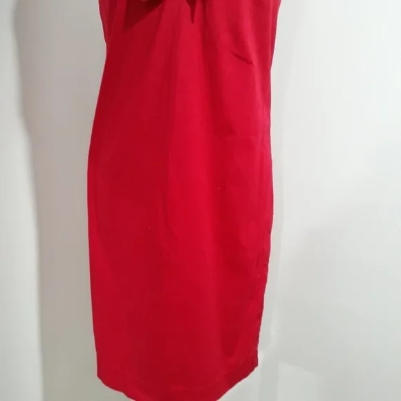Talbots Cotton Sleeveless Back Zipper Red Dress Size 10 Petite - Picture 3 of 11